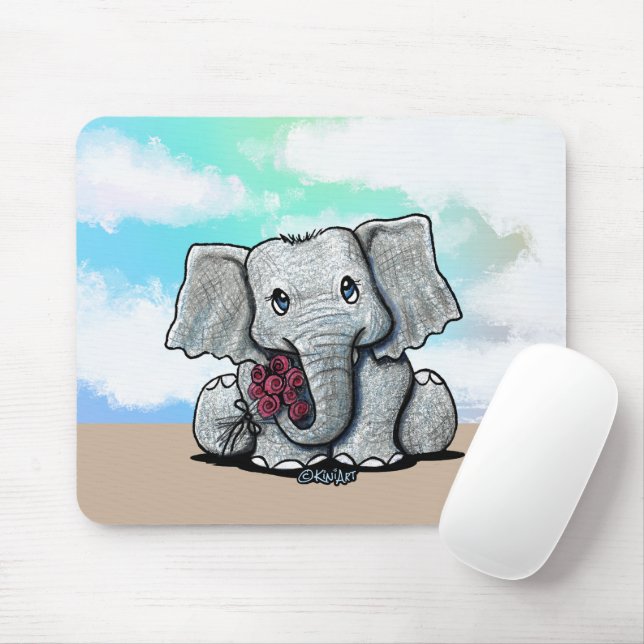 KiniArt Baby Elephant Mousepad Musmatta (Med mus)