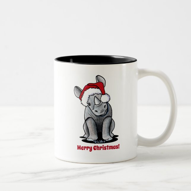 KiniArt Baby Rhino Två-Tonad Mugg (Höger)