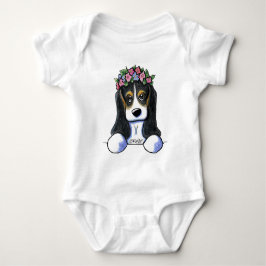 KiniArt Basset Flower Girl T Shirt