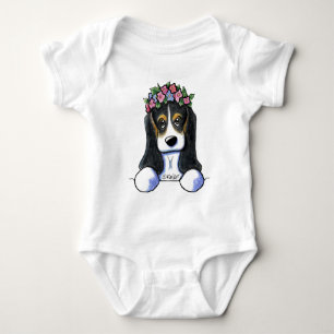 KiniArt Basset Flower Girl T Shirt