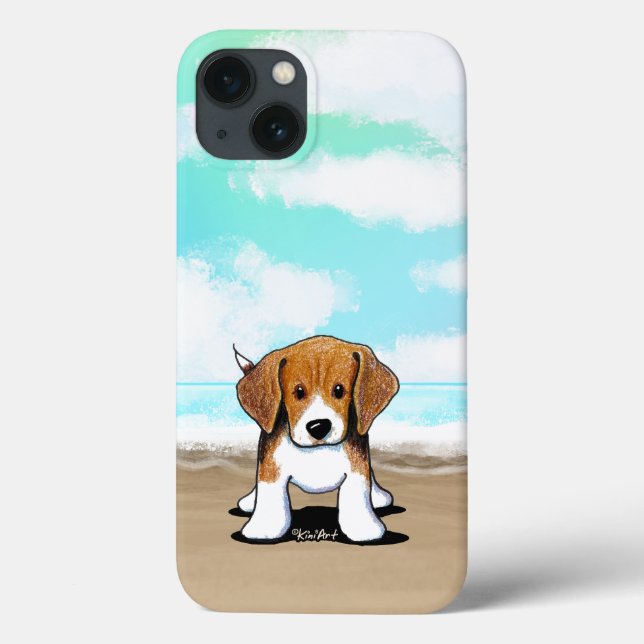 KiniArt Beach Beagle iPhone-fodral (Baksida)