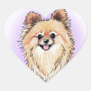 KiniArt Bella Pom Heart-dekal Hjärtformat Klistermärke