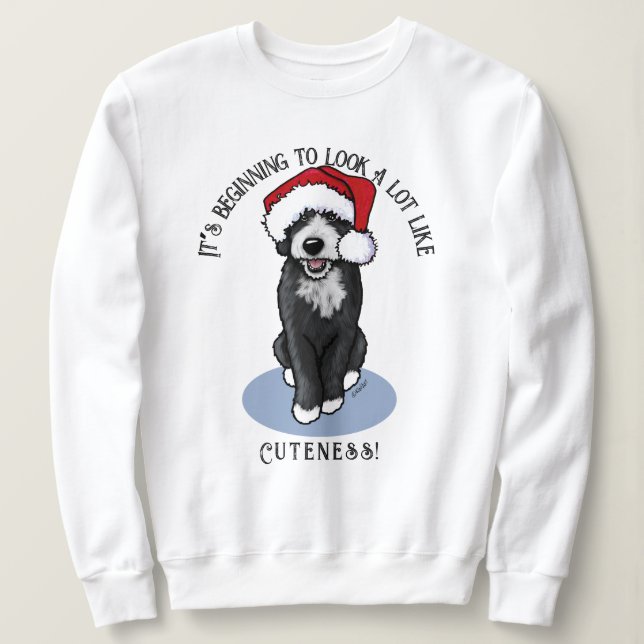 KiniArt Bernadoodle-jultröja T Shirt (Design framsida)