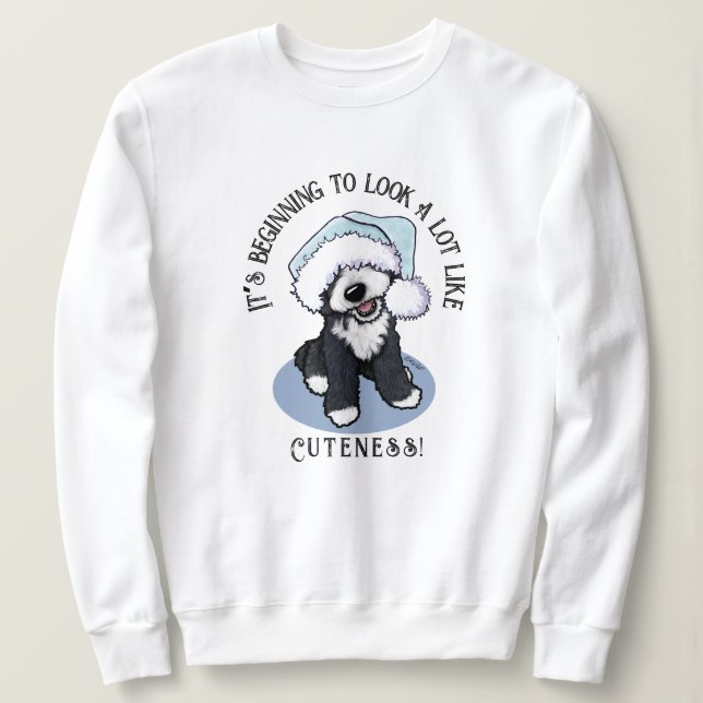 KiniArt Bernadoodle Valp Jul Sweatshirt T Shirt (Design framsida)