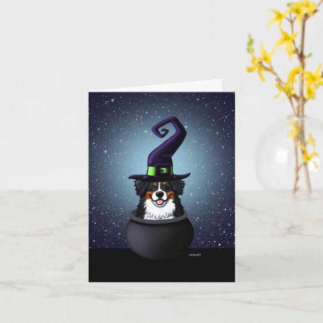 KiniArt Bernese Halloween Kort (Gul blomma)