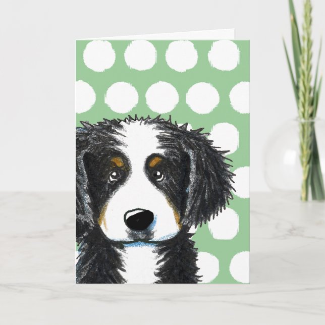 KiniArt Bernese Mountain Hund Greeting Card Kort (Framsida)