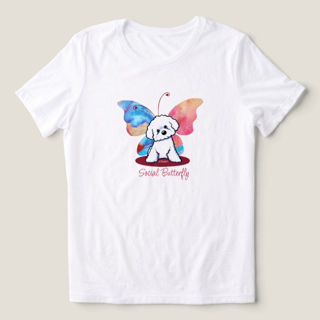 KiniArt Bichon Butterfly T Shirt (Design Framsida)