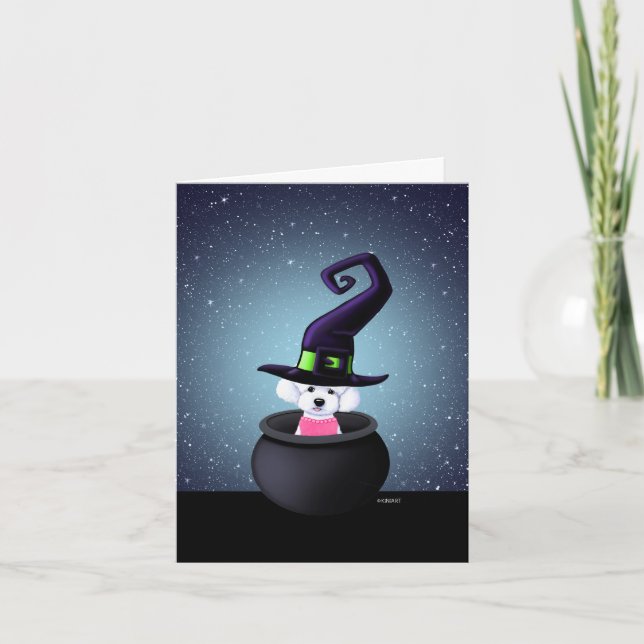 KiniArt Bichon Frise Halloween Helgkort (Framsida)