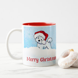 KiniArt Bichon Frise jul Två-Tonad Mugg