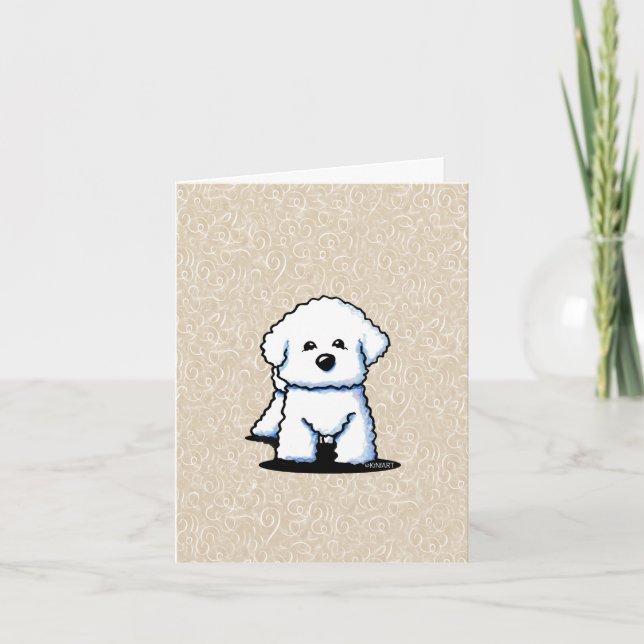 KiniArt Bichon Note-kort Inbjudan (Framsida)