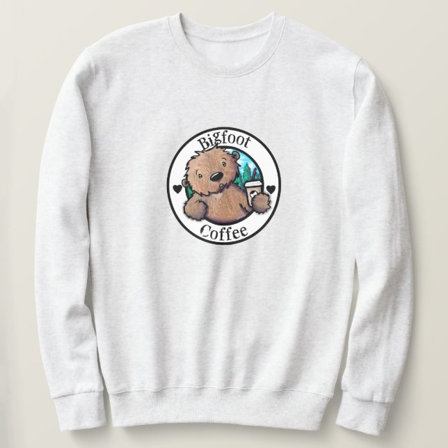 KiniArt Bigfoot Kaffe Lång Ärmad Tröja (Design framsida)