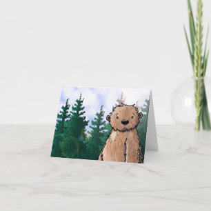 KiniArt Bigfot Sasquatch Note Card Kort