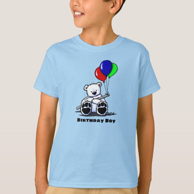 KiniArt Birthday Bear T Shirt (Framsida)