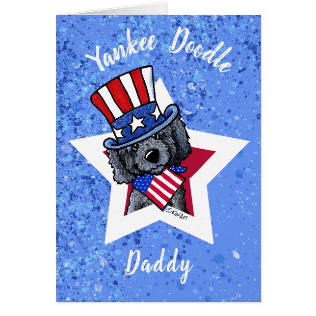 KiniArt Black Yankee Doodle Pappa Greeting Card OBS Kort (Framsidan)