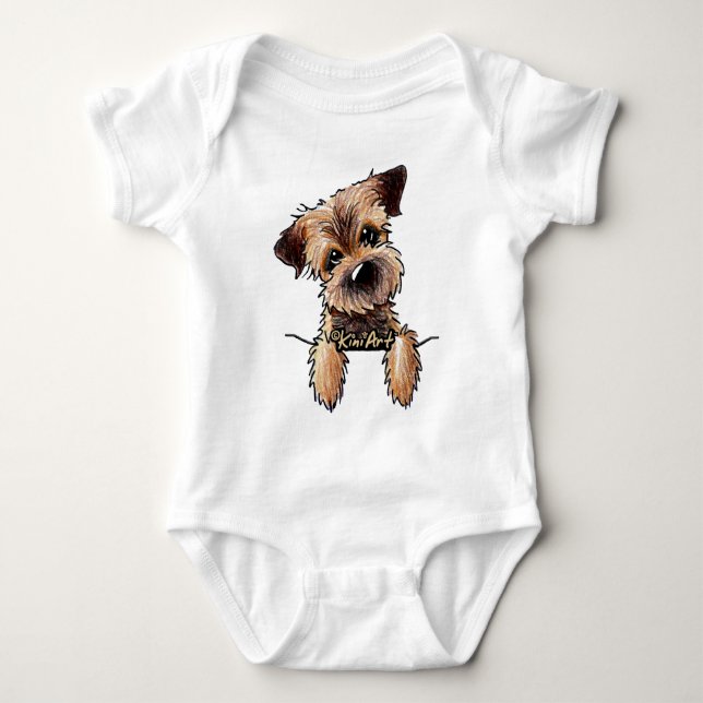 KiniArt Border Terrier T Shirt (Framsida)
