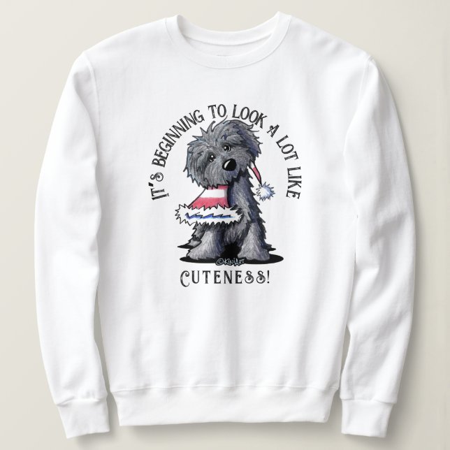KiniArt Bouvier des Flandres jul Sweatshirt T Shirt (Design framsida)