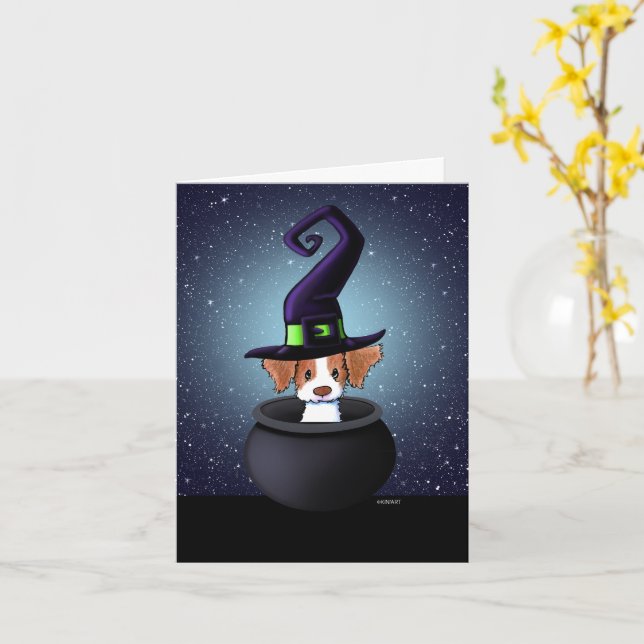 KiniArt Brittany Witch Halloween Kort (Gul blomma)