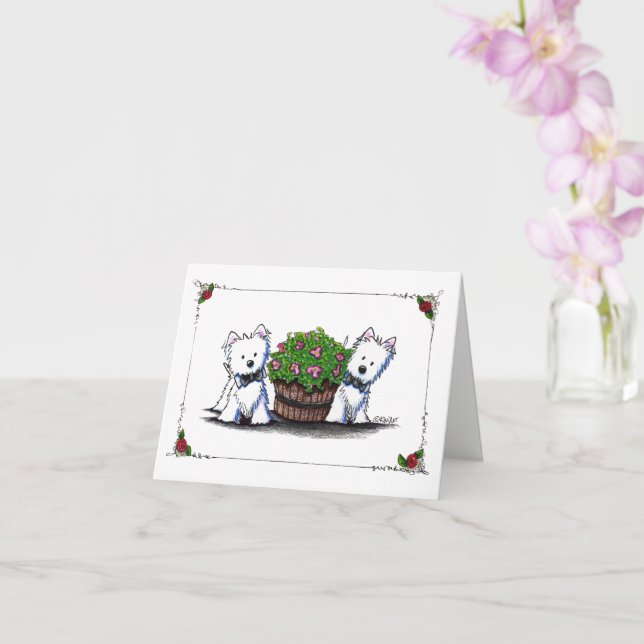 KiniArt Bröllop Westies Alla hjärtans dag-kort Kort (Orkide)