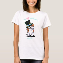 KiniArt Bulldog Mina Tillhör i hjärtat T Shirt