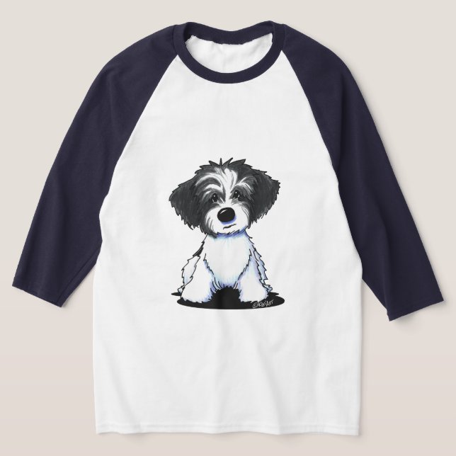 KiniArt BW Parti Havanese T Shirt (Laydown)