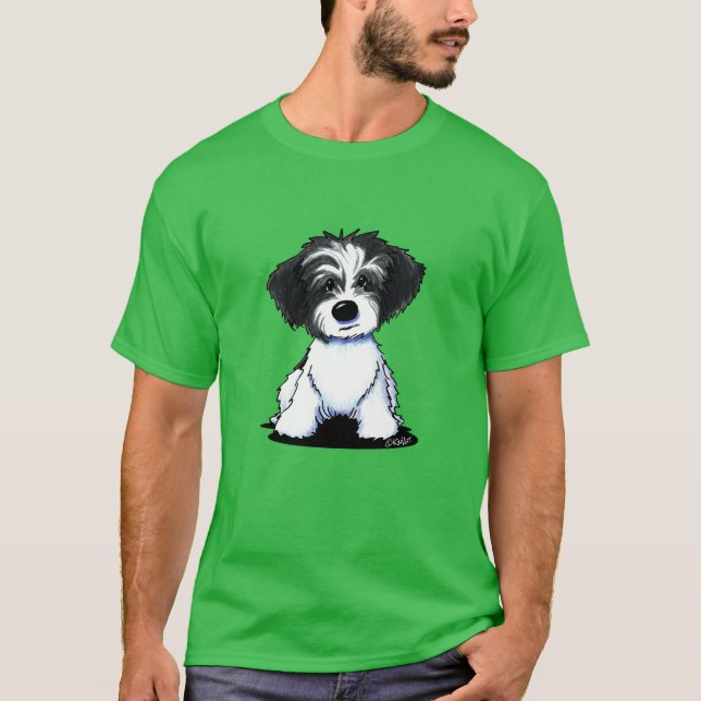 KiniArt BW Parti Havanese T-Shirt (Framsida)