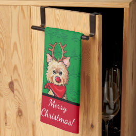 KiniArt Cairn Reindeer jul Kökshandduk