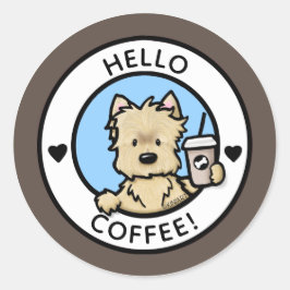 KiniArt Cairn Terrier Coffee Stickers Runt Klistermärke
