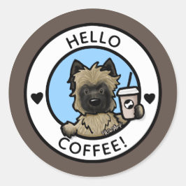 KiniArt Cairn Terrier Coffee Stickers Runt Klistermärke
