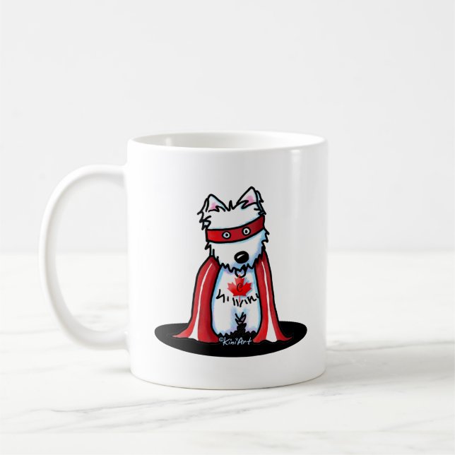 KiniArt Canadian Westie Superassistance Kaffemugg (Vänster)