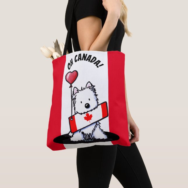 KiniArt Canadian Westie Tote Bag Tygkasse (Närbild)