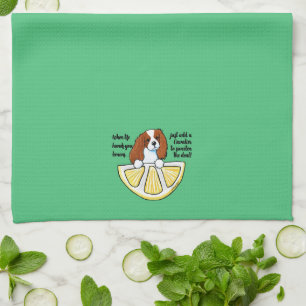 KiniArt Cavalier Life Lemons Kitchen Towel Kökshandduk