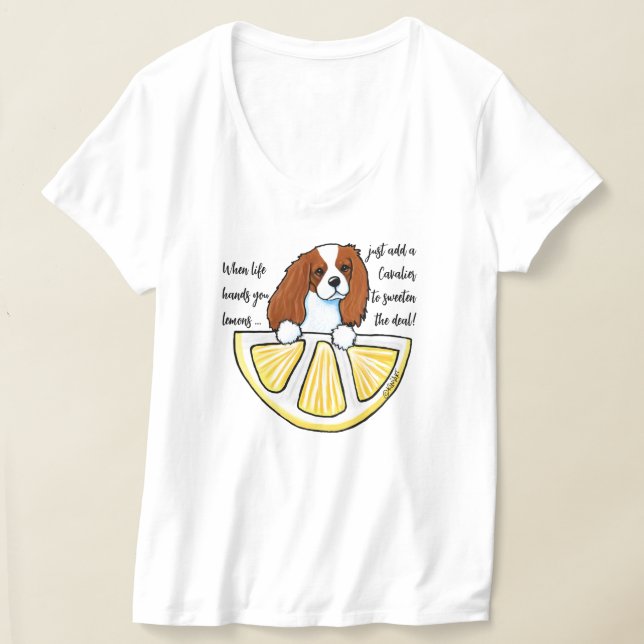 KiniArt Cavalier Life Lemons T-Shirt (Laydown)