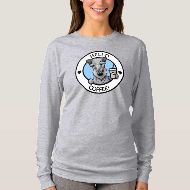 KiniArt Cesky Terrier Coffee Älskare T Shirt (Framsida)