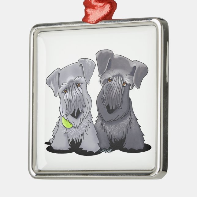 KiniArt Cesky Terriers Julgransprydnad Metall (Vänster)