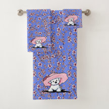 KiniArt Cherry Blommar Bath Towel Set