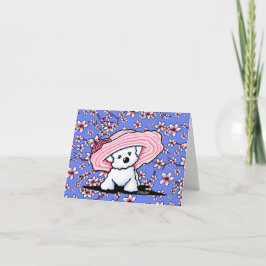 KiniArt Cherry Blommar Bichon Frise Helgkort