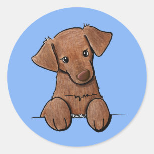 KiniArt Chocolate Lab Runt Klistermärke