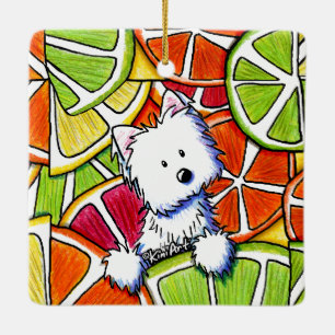 KiniArt Citrus Westie Julgransprydnad Keramik