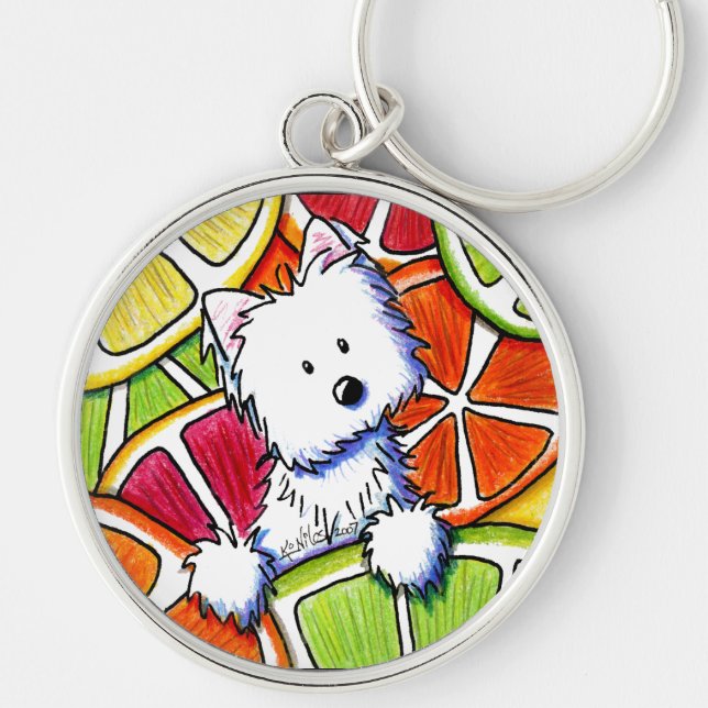 KiniArt Citrus Westie Nyckelring (Framsidan)