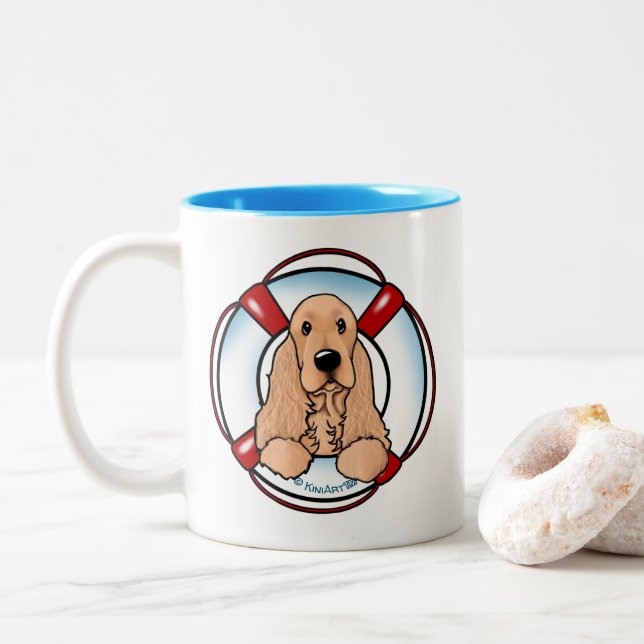 KiniArt Cocker Spaniel Rädding Mugg (Med munk)
