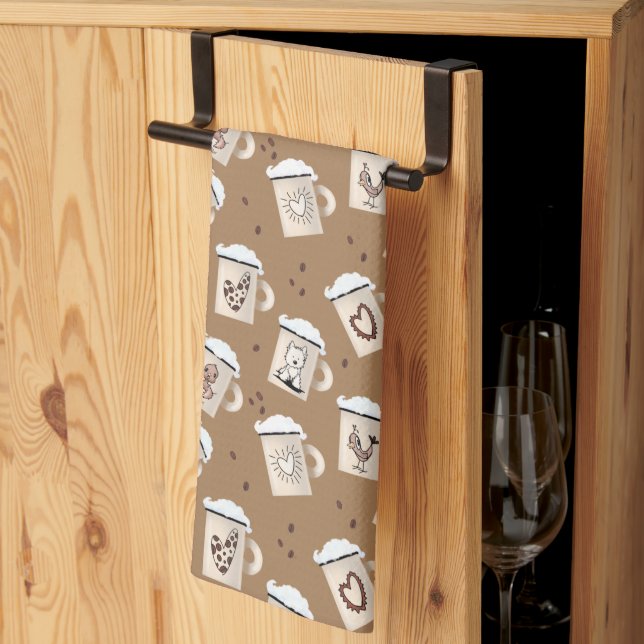KiniArt Coffee Älskare Kitchen Towel Kökshandduk (Thirds Fold)