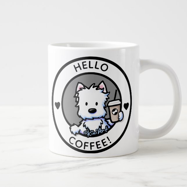 KiniArt Coffee Westie Jumbo Mugg (Höger)