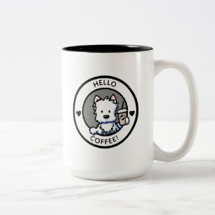 KiniArt Coffee Westie Två-Tonad Mugg