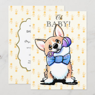 KiniArt Corgi Baby Shower-inbjudningar Inbjudningar