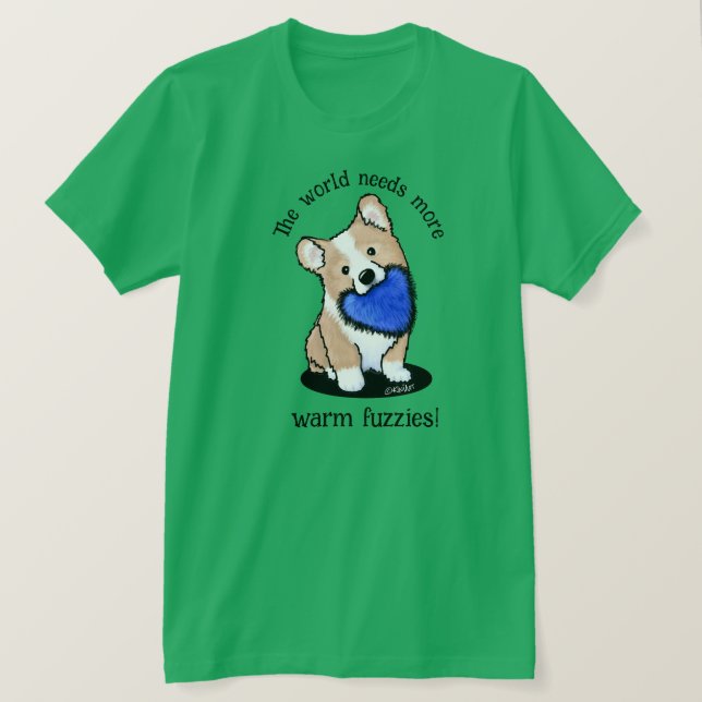 KiniArt Corgi Warm Fuzzies T-Shirt (Design framsida)