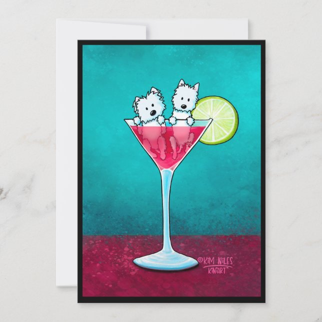 KiniArt Cosmopawlitan Westies-inbjudan Inbjudningar (Framsida)