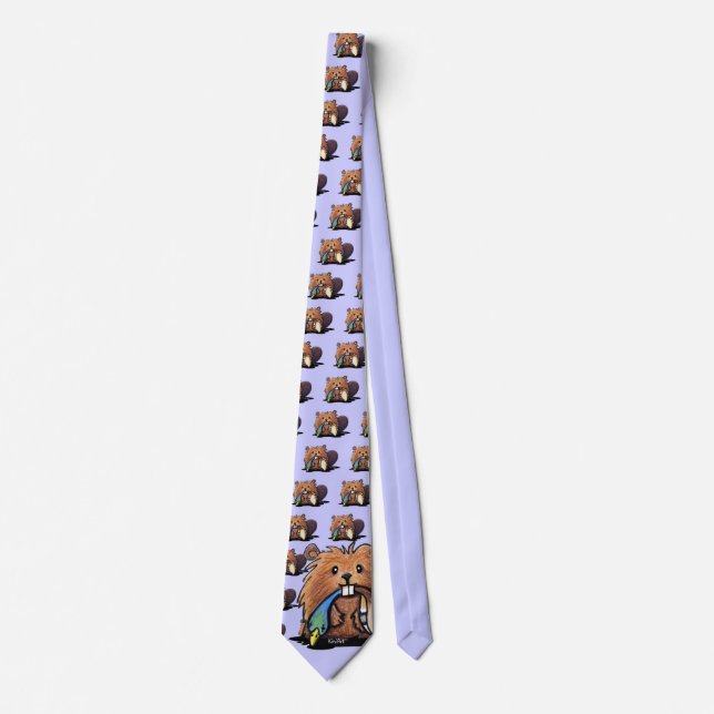 KiniArt Cute Beaver Neck Tie Slips (Framsida)