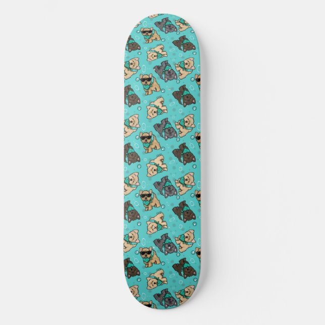 KiniArt Cutieface Cairn Skateboard (Framsida)