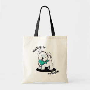 KiniArt Cutieface Westie Tote Bag Tygkasse