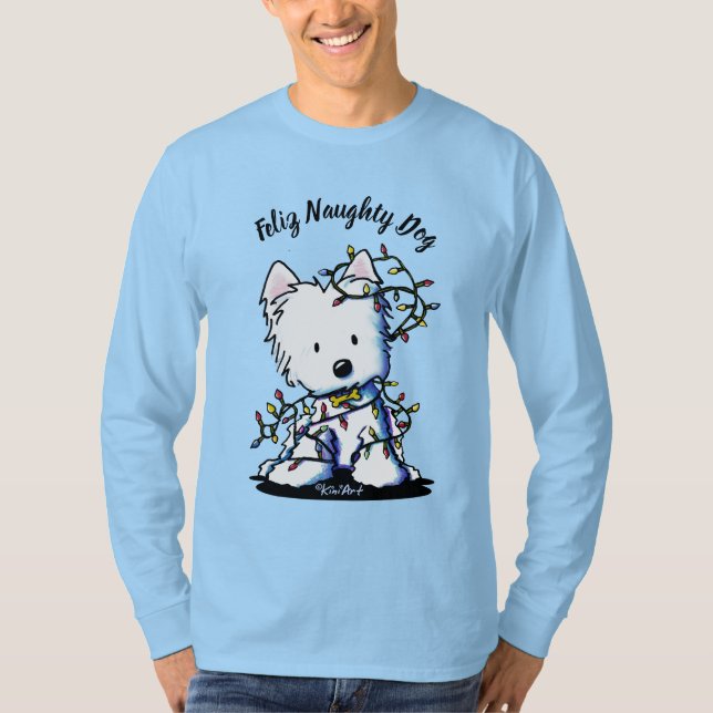 KiniArt DeLED Westie T Shirt (Framsida)